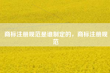 商标注册规范是谁制定的,商标注册规范 商标注册规范是谁制定的,商标注册规范