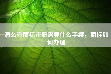 怎么办商标注册需要什么手续,商标如何办理 怎么办商标注册需要什么手续,商标如何办理