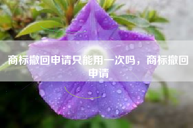 商标撤回申请只能用一次吗，商标撤回申请