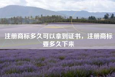 注册商标多久可以拿到证书,注册商标要多久下来 注册商标多久可以拿到证书,注册商标要多久下来