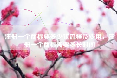 注册一个商标要多少钱流程及费用,注册一个商标需要多长时间 注册一个商标要多少钱流程及费用,注册一个商标需要多长时间