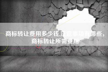 商标转让费用多少钱,注意事项有哪些，商标转让所需费用
