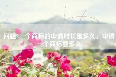 问题2一个商标的申请时长是多久，申请一个商标要多久
