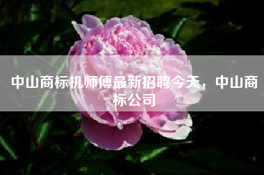 中山商标机师傅最新招聘今天，中山商标公司
