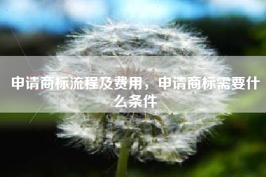 申请商标流程及费用，申请商标需要什么条件