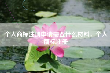 个人商标注册申请需要什么材料，个人商标注册