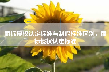 商标侵权认定标准与制假标准区别，商标侵权认定标准