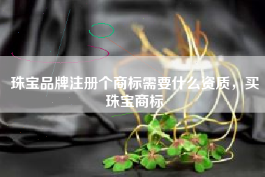珠宝品牌注册个商标需要什么资质，买珠宝商标