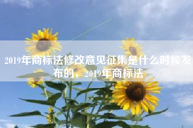 2019年商标法修改意见征集是什么时候发布的，2019年商标法