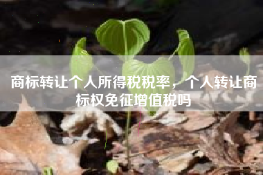 商标转让个人所得税税率，个人转让商标权免征增值税吗