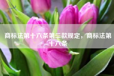 商标法第十六条第二款规定，商标法第十六条