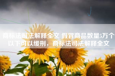 商标法司法解释全文 假冒商品数量5万个以下可以缓刑，商标法司法解释全文