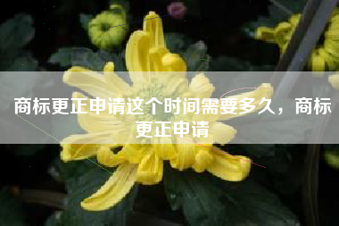 商标更正申请这个时间需要多久，商标更正申请
