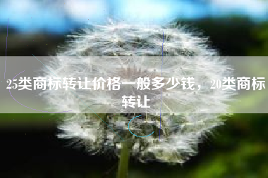 25类商标转让价格一般多少钱，20类商标转让