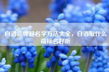 白酒品牌起名字方法大全，白酒取什么商标名好听