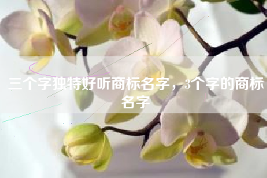 三个字独特好听商标名字，3个字的商标名字