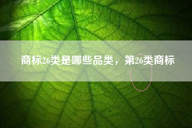 商标26类是哪些品类，第26类商标