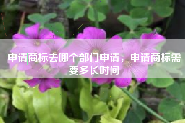 申请商标去哪个部门申请，申请商标需要多长时间