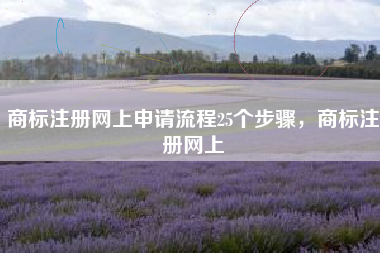 商标注册网上申请流程25个步骤，商标注册网上