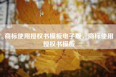 商标使用授权书模板电子版，商标使用授权书模板