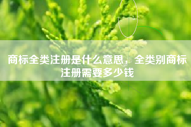 商标全类注册是什么意思，全类别商标注册需要多少钱