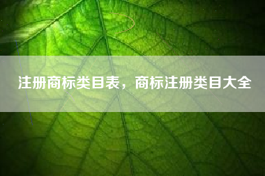 注册商标类目表，商标注册类目大全