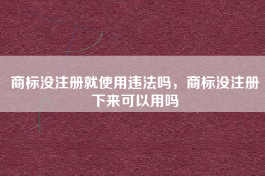 商标没注册就使用违法吗，商标没注册下来可以用吗