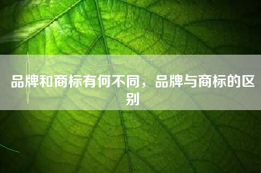 品牌和商标有何不同，品牌与商标的区别
