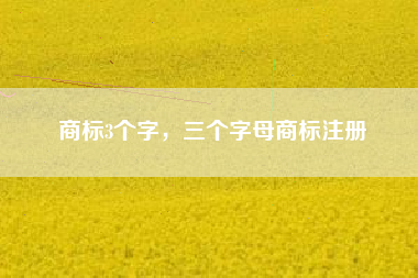 商标3个字,三个字母商标注册 商标3个字,三个字母商标注册