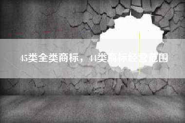 45类全类商标，44类商标经营范围