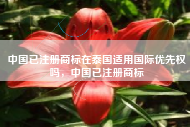 中国已注册商标在泰国适用国际优先权吗，中国已注册商标