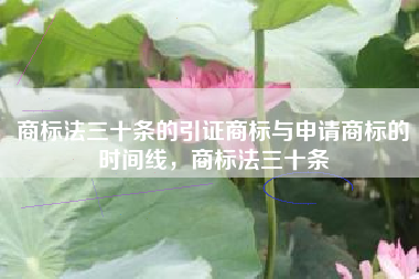 商标法三十条的引证商标与申请商标的时间线，商标法三十条