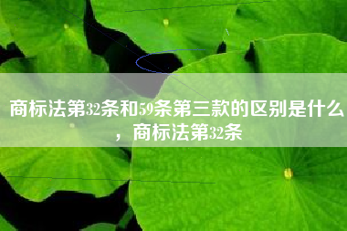 商标法第32条和59条第三款的区别是什么，商标法第32条