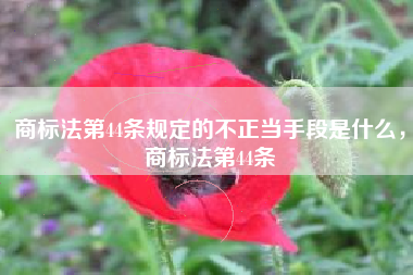 商标法第44条规定的不正当手段是什么，商标法第44条