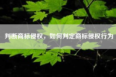 判断商标侵权，如何判定商标侵权行为