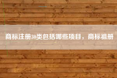 商标注册30类包括哪些项目，商标祖册