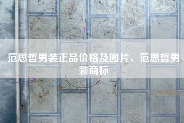范思哲男装正品价格及图片，范思哲男装商标