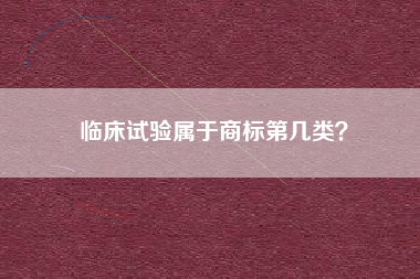 临床试验属于商标第几类？