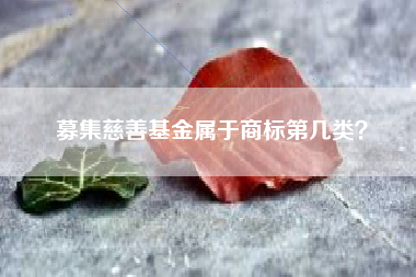 募集慈善基金属于商标第几类？