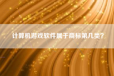 计算机游戏软件属于商标第几类？