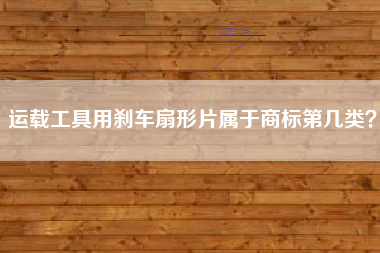 运载工具用刹车扇形片属于商标第几类？