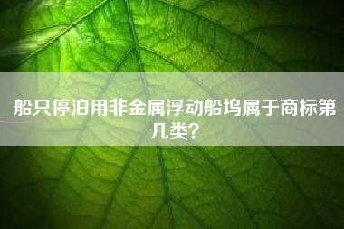 船只停泊用非金属浮动船坞属于商标第几类？