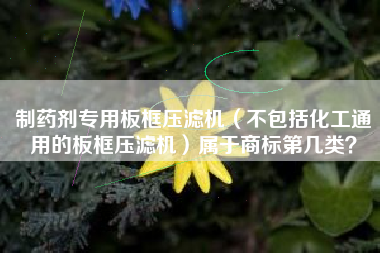 制药剂专用板框压滤机（不包括化工通用的板框压滤机）属于商标第几类？
