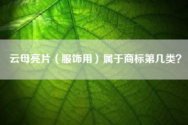 云母亮片（服饰用）属于商标第几类？