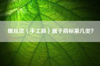 螺丝攻（手工具）属于商标第几类？