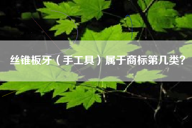 丝锥板牙（手工具）属于商标第几类？