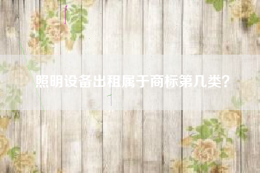 照明设备出租属于商标第几类？
