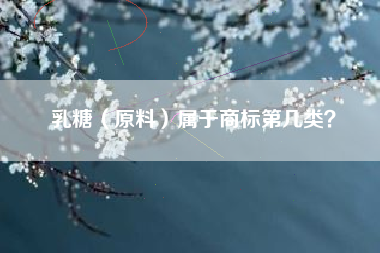 乳糖（原料）属于商标第几类？