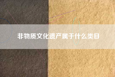 非物质文化遗产属于什么类目