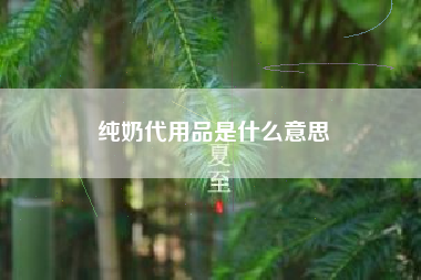 纯奶代用品是什么意思